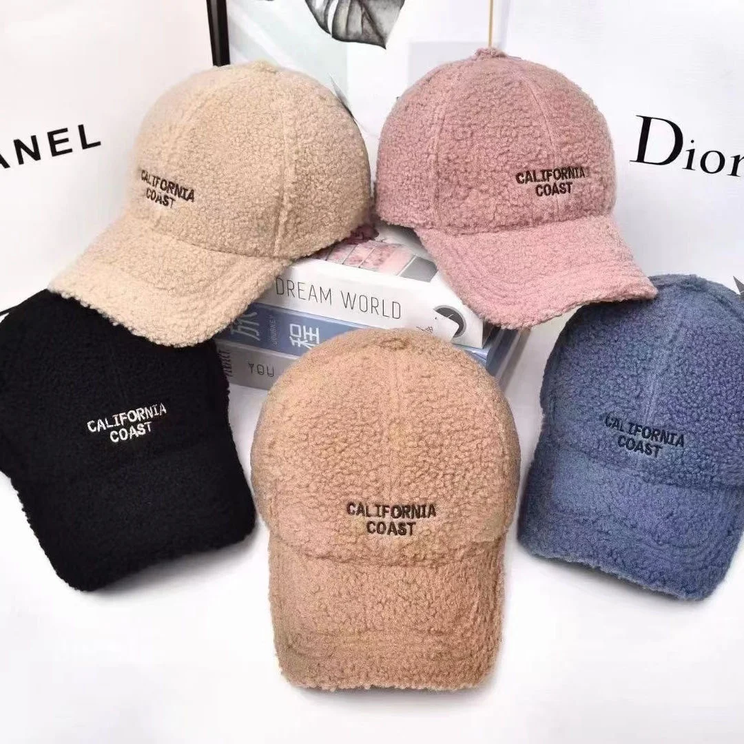 Новая зимняя бейсболка женская из овечьей шерсти плюшевая кепка в стиле вестерн