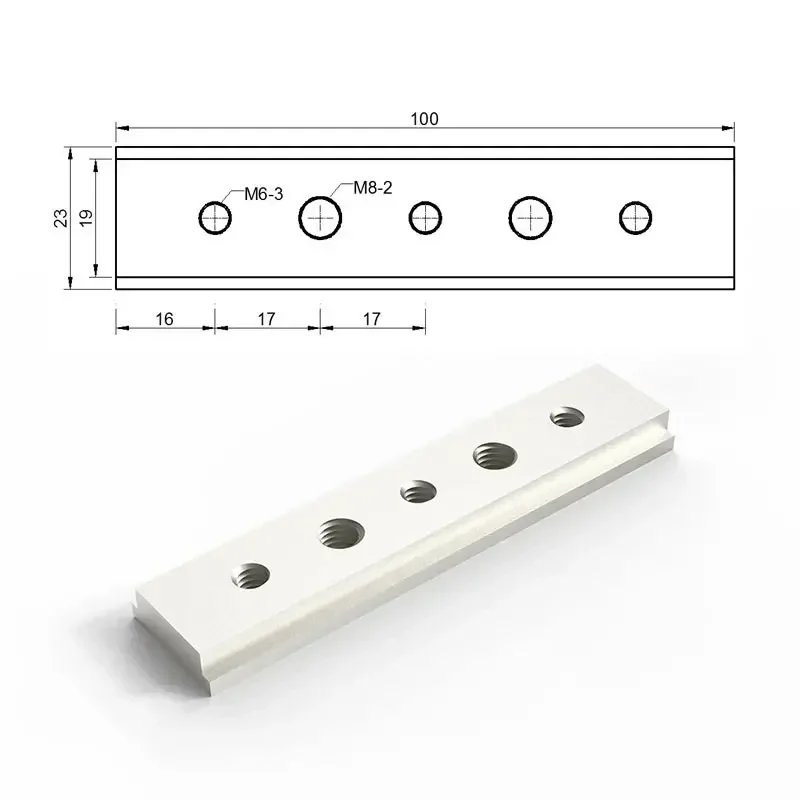 

Алюминиевый слайдер для T-трека M6/M8