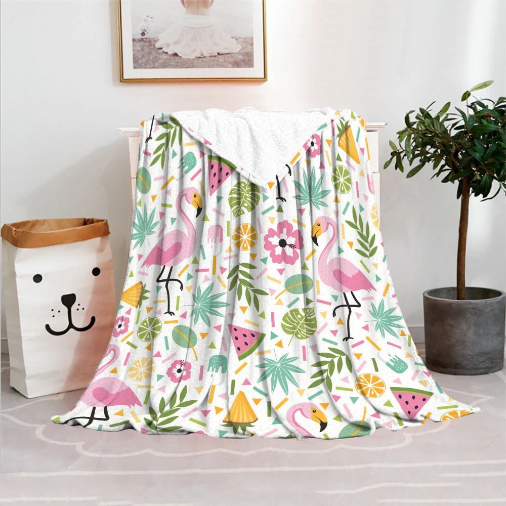 

Animal Flamingo Flannel Throw Soft Warm Blanket Cute Kid Bedding Bed Sofa Bed Office Cartoons Blanket Camping Gifts Couch Travel