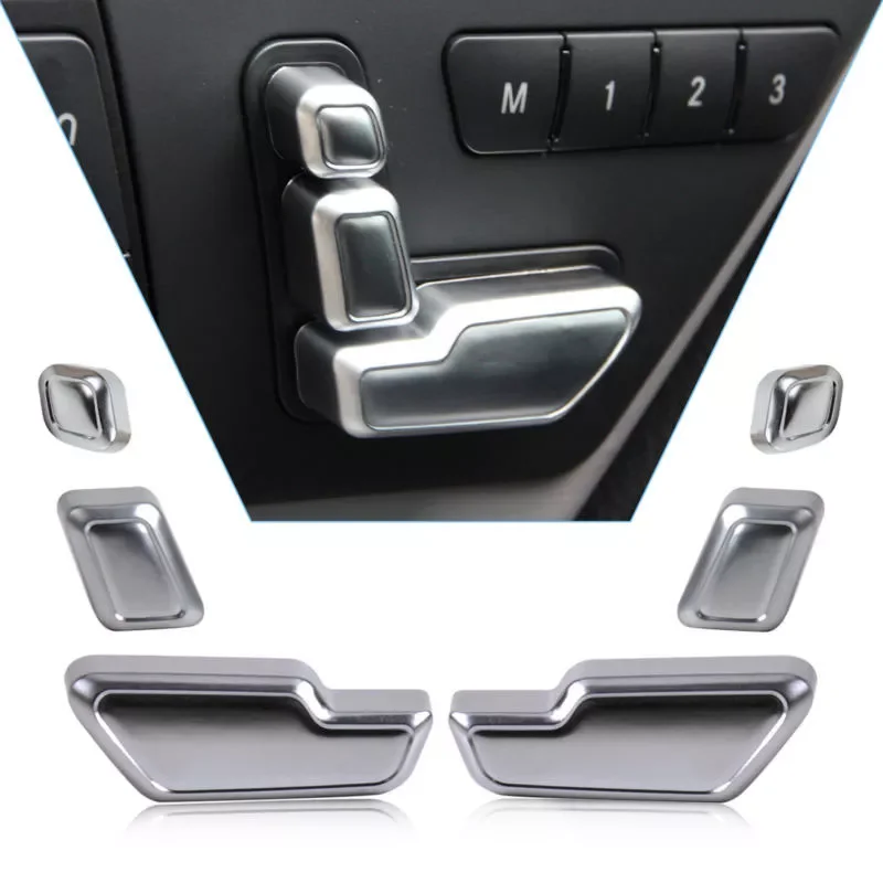 

6pcs Car Door Seat Adjust Button Switch Cover Trim Chrome For Mercedes-Benz W212 W166 W246 W204 W117 CLA260 W218 X204 X166