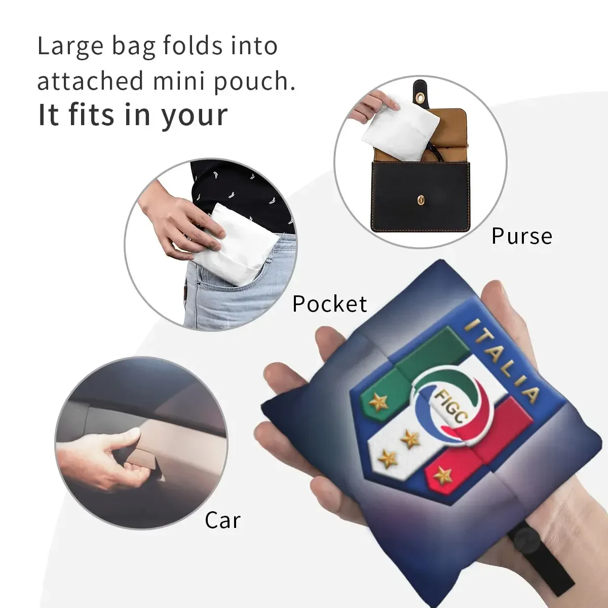 Многоразовая итальянская сумка для покупок женская сумка-тоут портативная