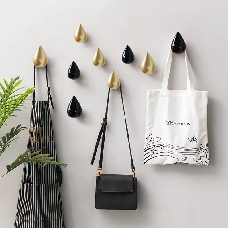 

Cute Water Drop Log Color Beech Wood Hook Multi-Purpose Key Holder Decoration Wall Coat Rack Door Clothes Storage Home Organizer