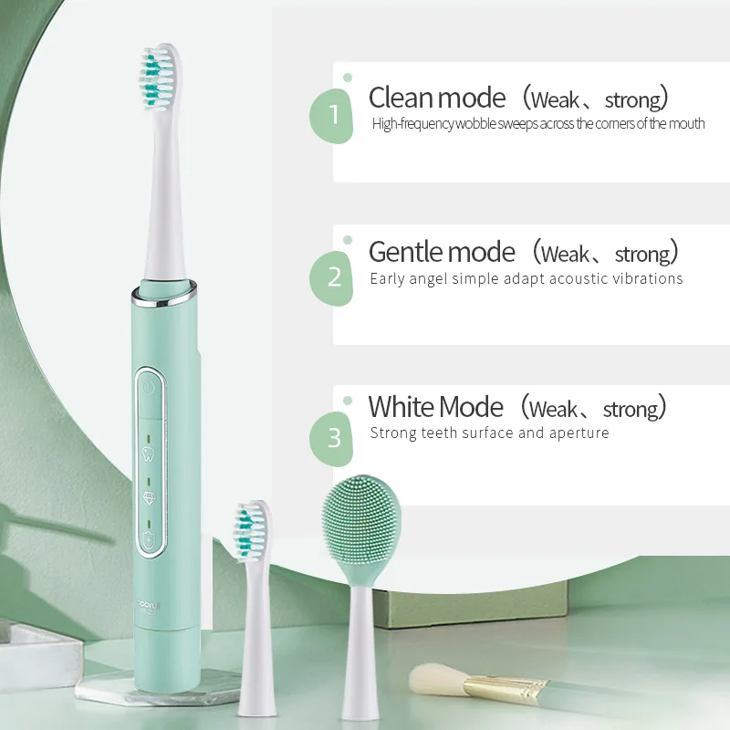 Ultrasonic Electric Toothbrush Adult Wireless Charger USB Smart Timer Dentists Recommend Automatic Facial cleaning brush BR-Z3 enlarge