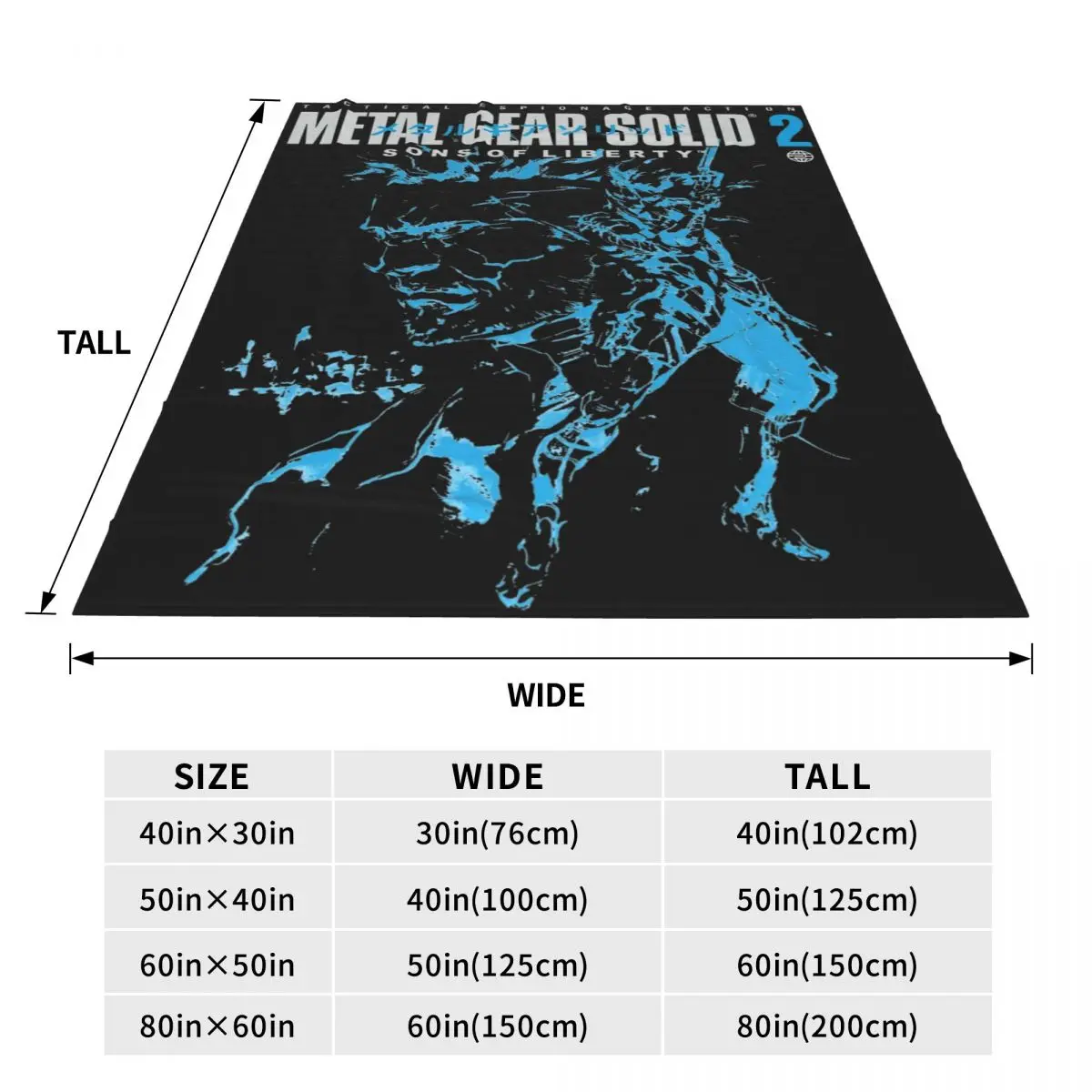 Металлическое снаряжение твердое одеяло MGS2 для игр флисовое домашнее
