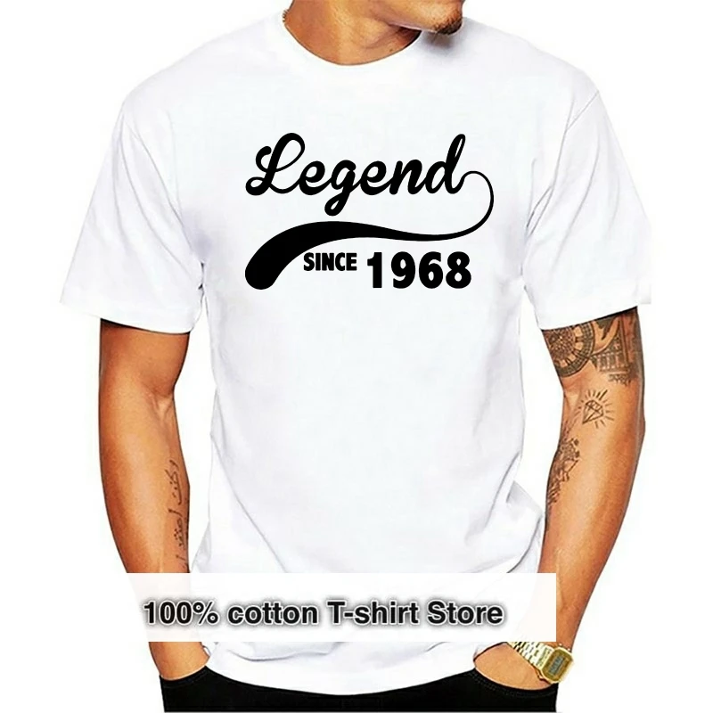 

2018 Summer T-Shirts For Men Funny Short Sleeve Cotton T-Shirts Legend Since 1968 Printed T-Shirt Men