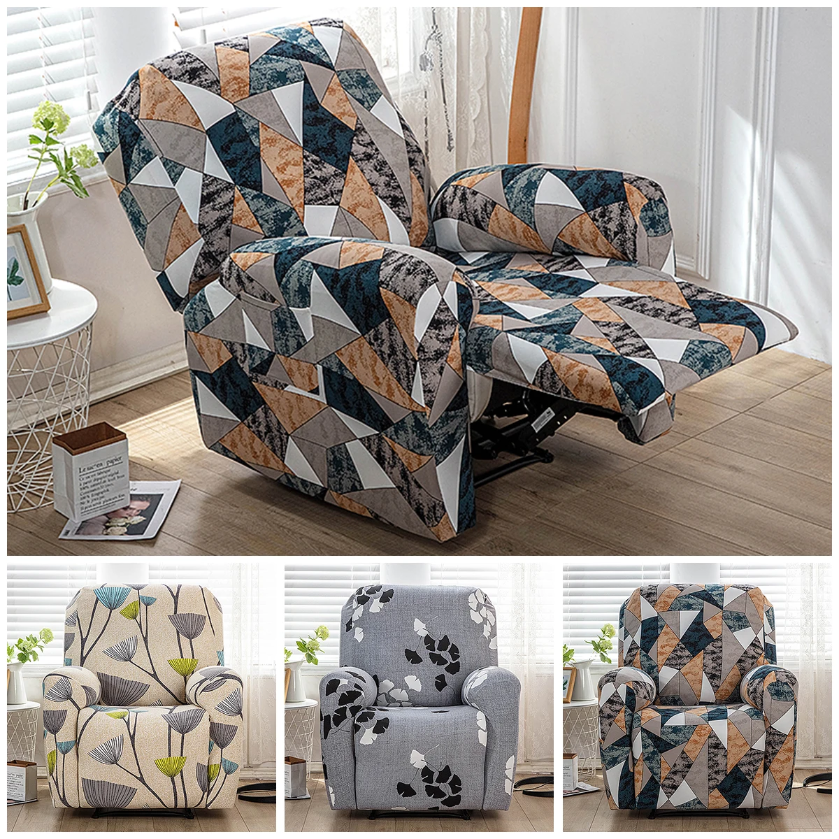 

Recliner Slipcover Stretch Soft Non-slip Reclining Chair Cover Fashion Single Seat Sofa Couch Cover Decorative Furniture