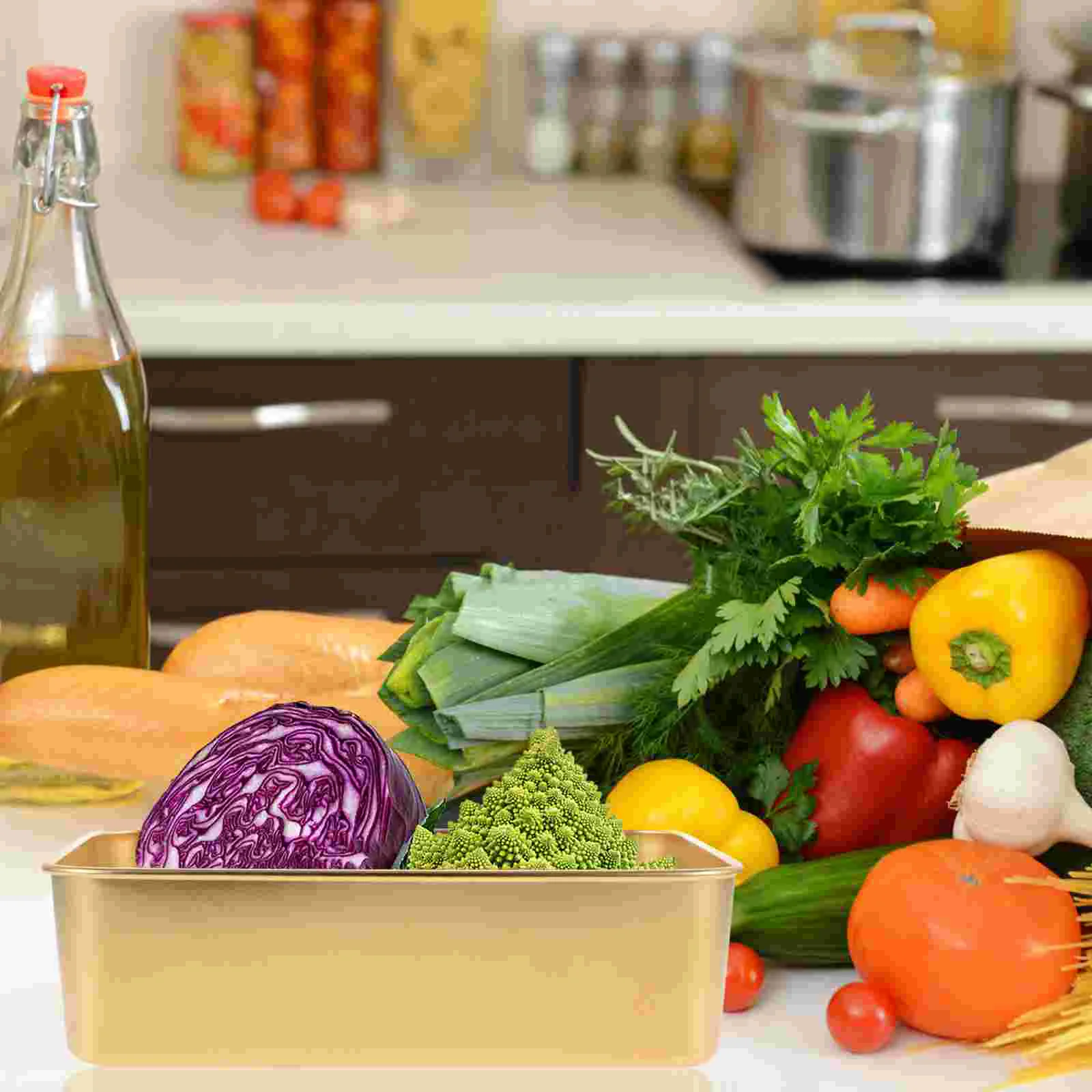 

Stainless Steel Cooking Tray Barbecue Plate Household Food Restaurant Kitchen Supply Snack Dish Fruit Platter