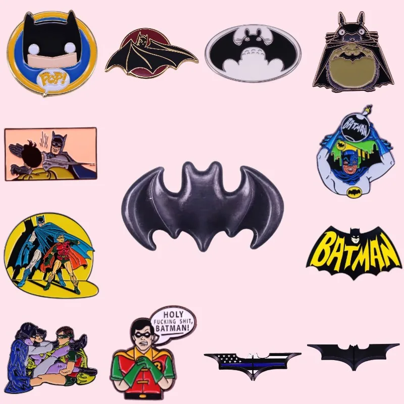 Мужская/Женская эмалированная брошь в виде летучей мыши с героями мультфильмов -