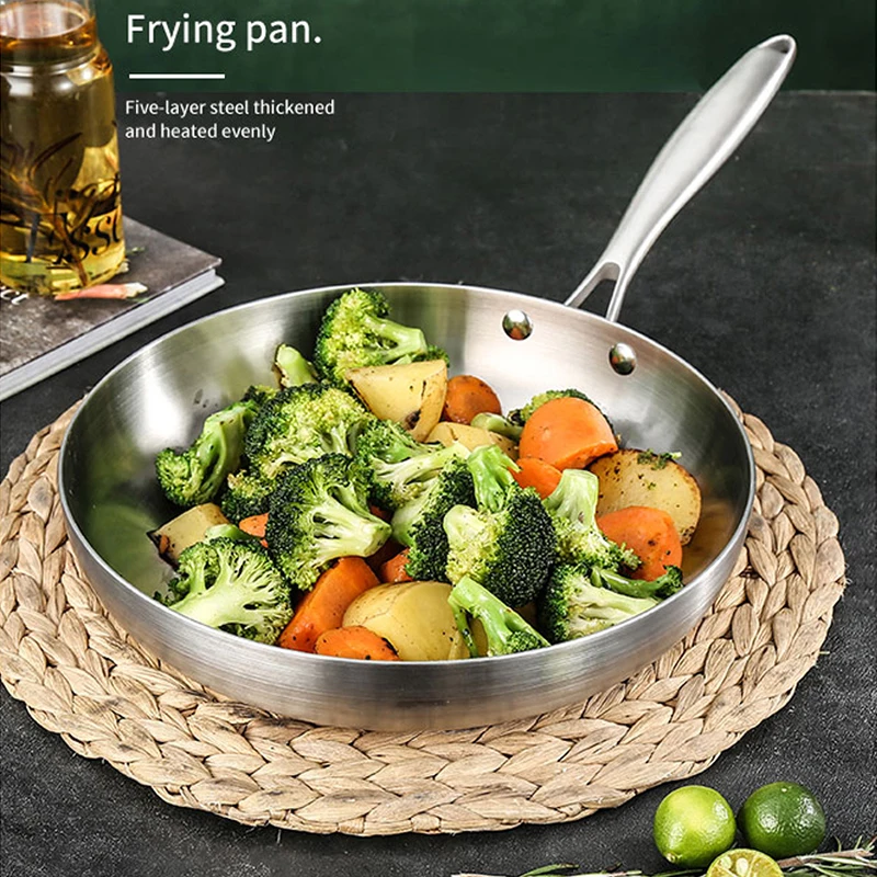 

Stainless Steel Frying Pan,28cm Nonstick Skillet Induction Compatible,Dishwasher and Oven Safe Kitchen Cookware