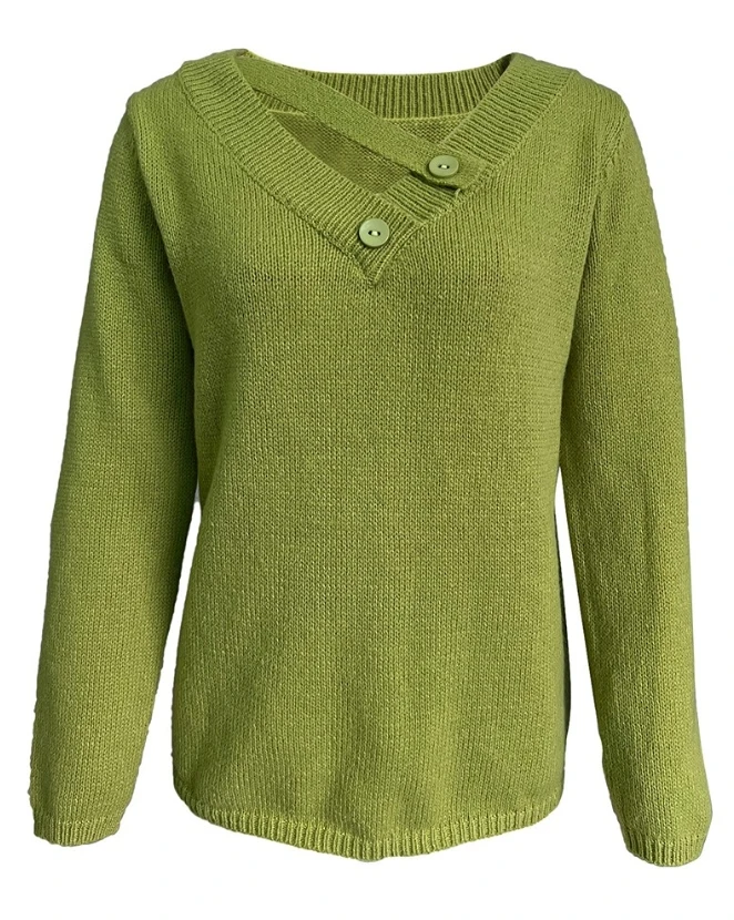 Женский свитер с асимметричным вырезом Y2K