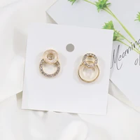 s925 sterling silver korean womens earrings sweet girl diamond earrings simple personality temperament wedding party jewelry
