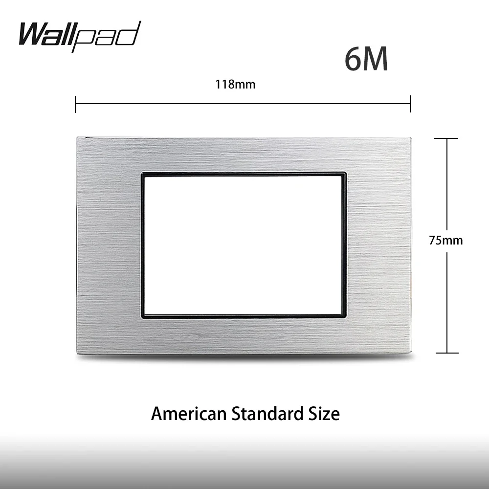 Silver Double US Socket 118*72mm Wallpad L3 Aluminum Frame 2 USA Canada Thailand Universal Wall Electric Power