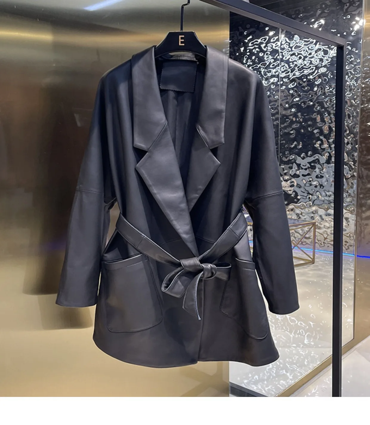 2023 Spring Chic Women's High Quality Brand New Designer Sheepskin Genuine Leather Belt Blazers Jackets C545