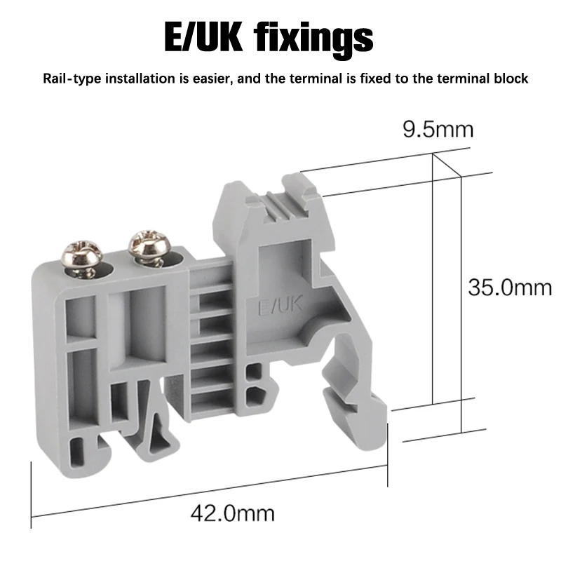 

5PCS E/UK Terminal Holder ST Rail Terminal Plug UK Flame Retardant Terminal