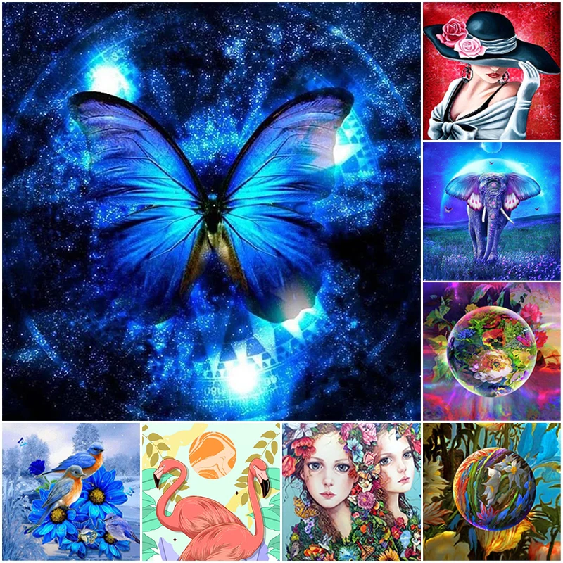 

5D Diy Diamond Painting Animal Girl Portrait Full Square/Round Butterfly Diamond Embroidery Mosaic Kit HD Quality Handmade Gift
