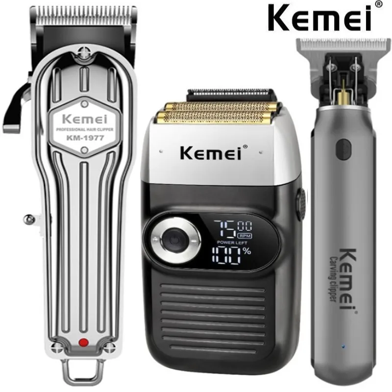 

Kemei Clipper Electric Hair Trimmer for men Electric shaver professional Men's Hair cutting machine Wireless barber trimmer