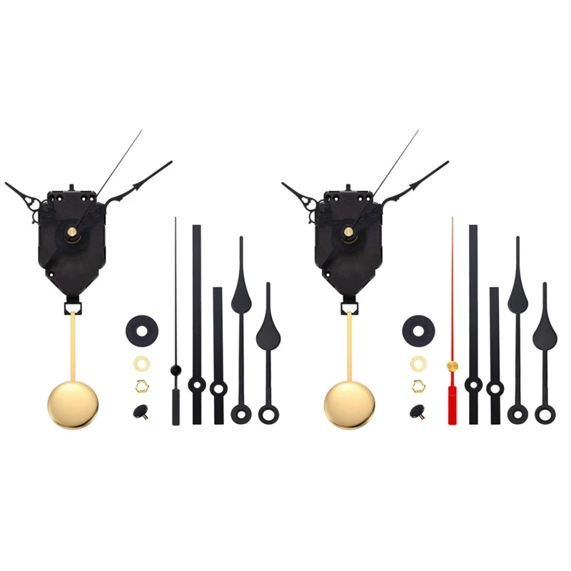 

Quartz Pendulum Clock Movement Mechanism Long Shaft DIY Quartz Clock Motor Kit with 3 Pairs Hands and Pendulum Durable