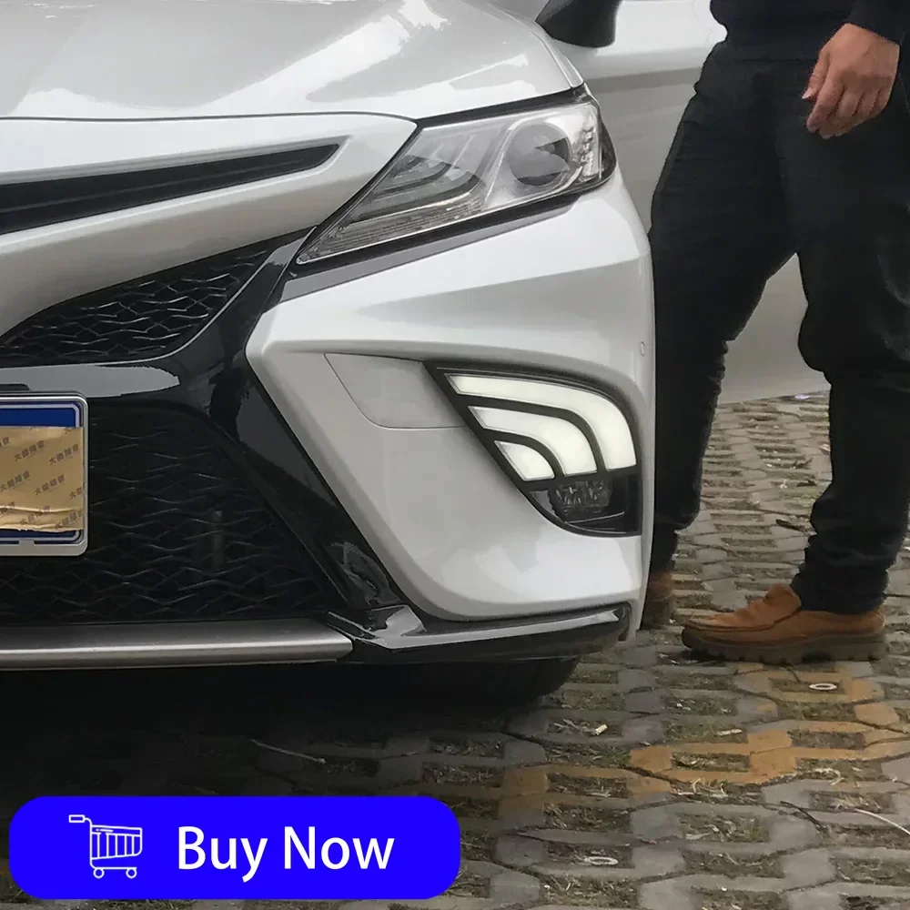 Для Toyota Camry 2018-2019 передний бампер обновленный светодиодный динамический дневный