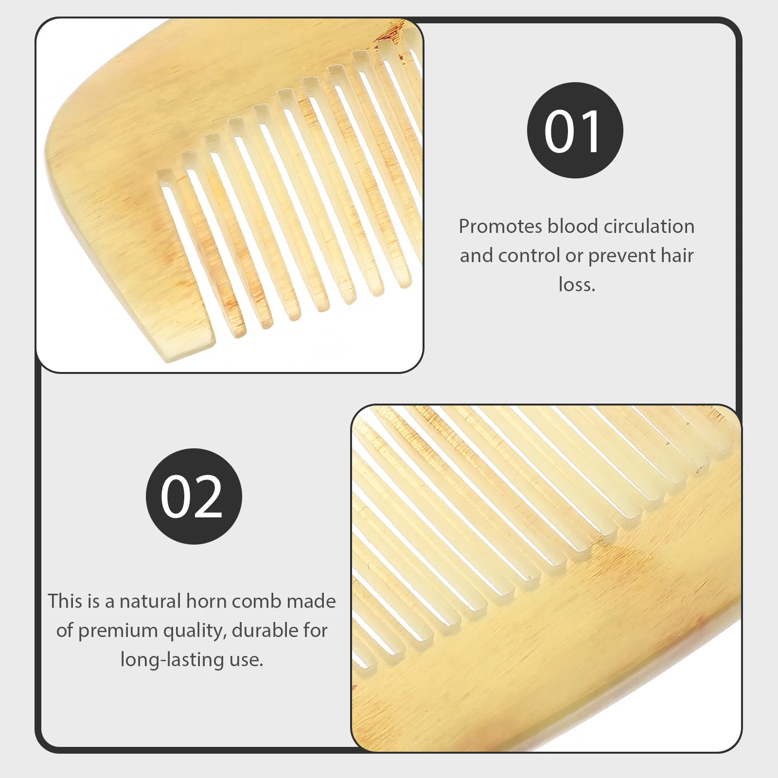

Natural Ox Horn Comb Detangling Hair Comb for Hair& Beard Anti Static Pocket Comb ( 13 ) Buffalo Hornkamm