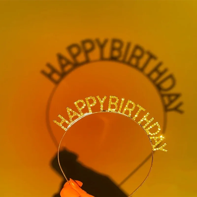 

Happy Birthday Diamonds Letter Hairbands Birthday Party Headgear Headband Female Letters Happy Birthday Headband Women Girls