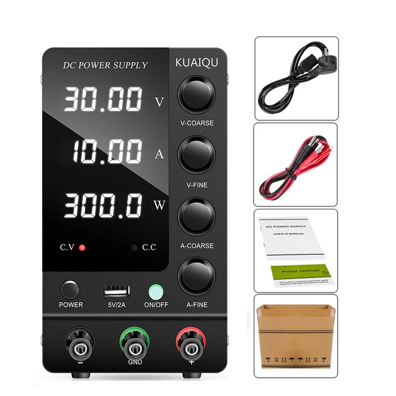 

Newest 4 Digits Lab Dc Power Supply Adjustable Switching Power Supplies Voltage Current Regulator 30v 10a For Repair PCB Phone