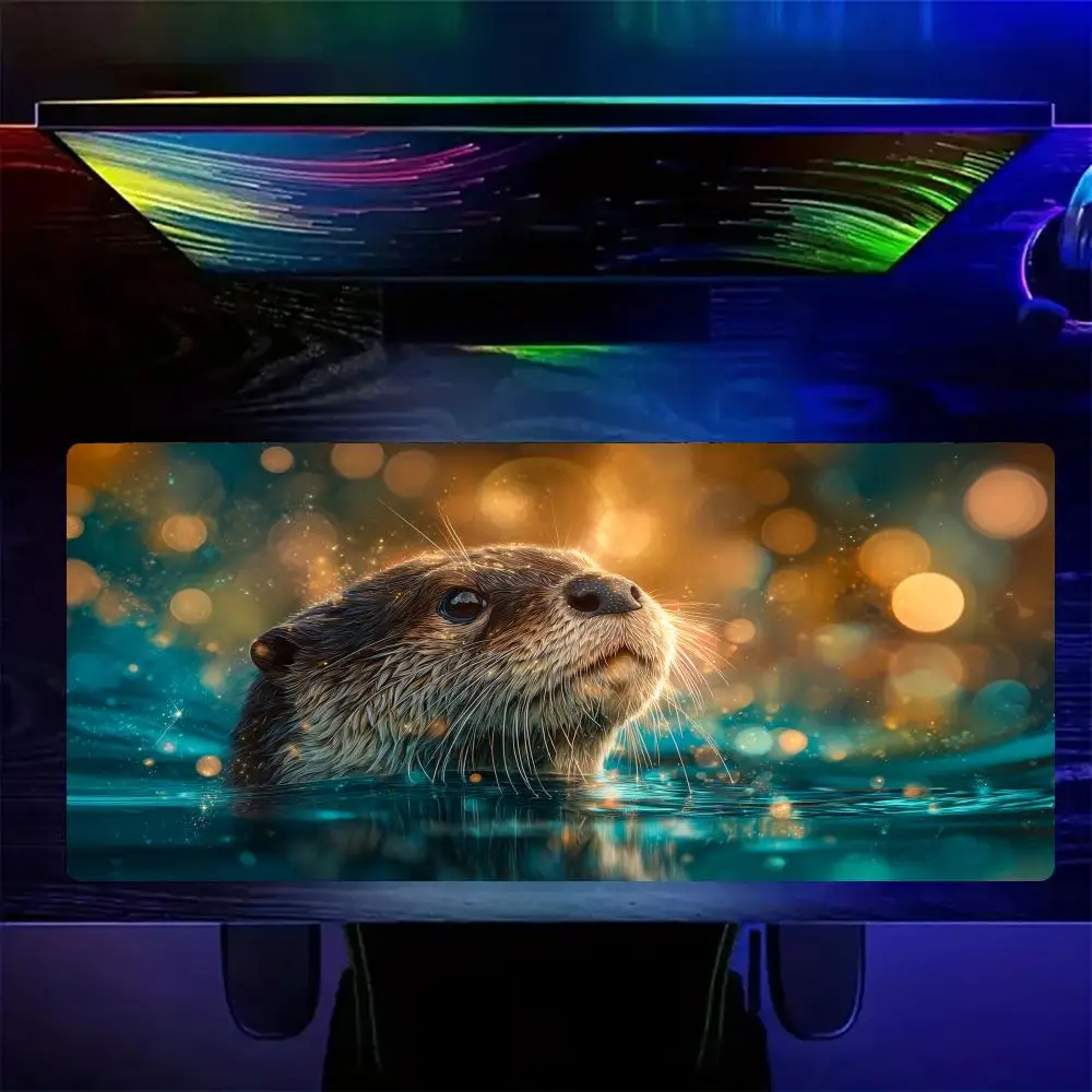 Фото Элегантный коврик для мыши Otter, большой, для компьютера, офиса, игр, резиновый, противоскользящий, XXL, HDP, удлиненный, для рабочего стола №2