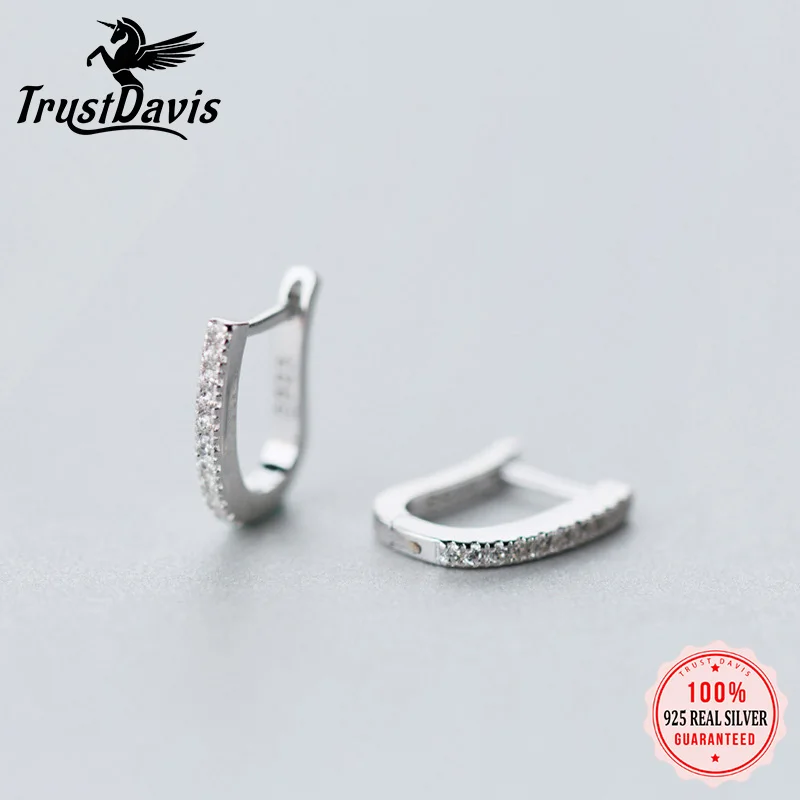 

Trusta 100% 925 Real Sterling Silver Hoop Geometric Ear Cuff Clip On Earrings For Women Girl Teen Piercing Earings Jewelry DS964