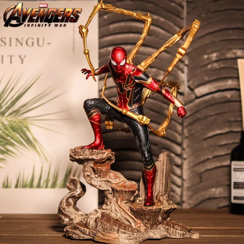 

New Avengers Infinity War Iron Spiderman Figure 28cm Action Figurine Pvc Statue Doll Collectible Model Decoration Toys Kids Gift