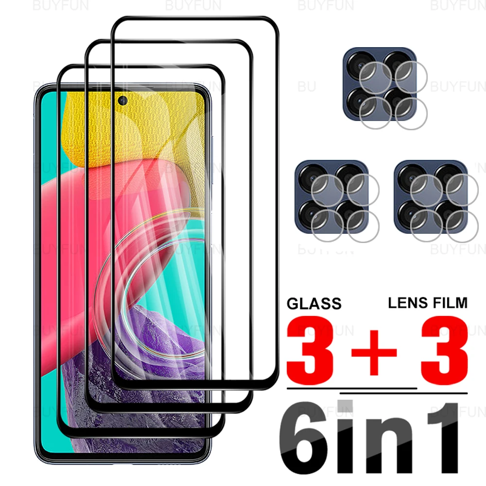 

Для Samsung M53 6,7 дюйма 6 в 1 с черными краями закаленное стекло Защита для экрана для Samsung Galaxy Galax M33 M23 M53 пленка для объектива камеры