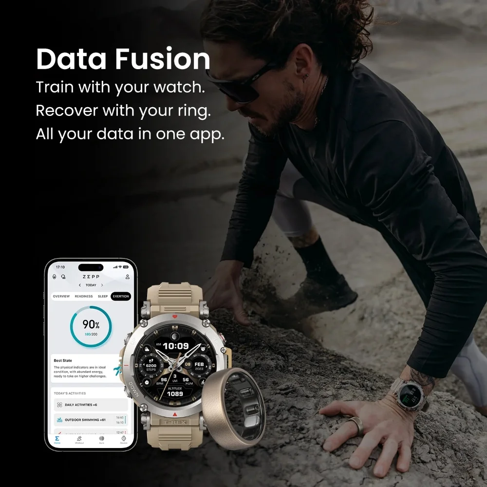 Фото Оригинальная выставка 96 новых умных часов Amazfit T-Rex Ultra для мужчин и женщин, водонепроницаемые, GPS, спортивные, reloj inteligente, оптовая продажа №5