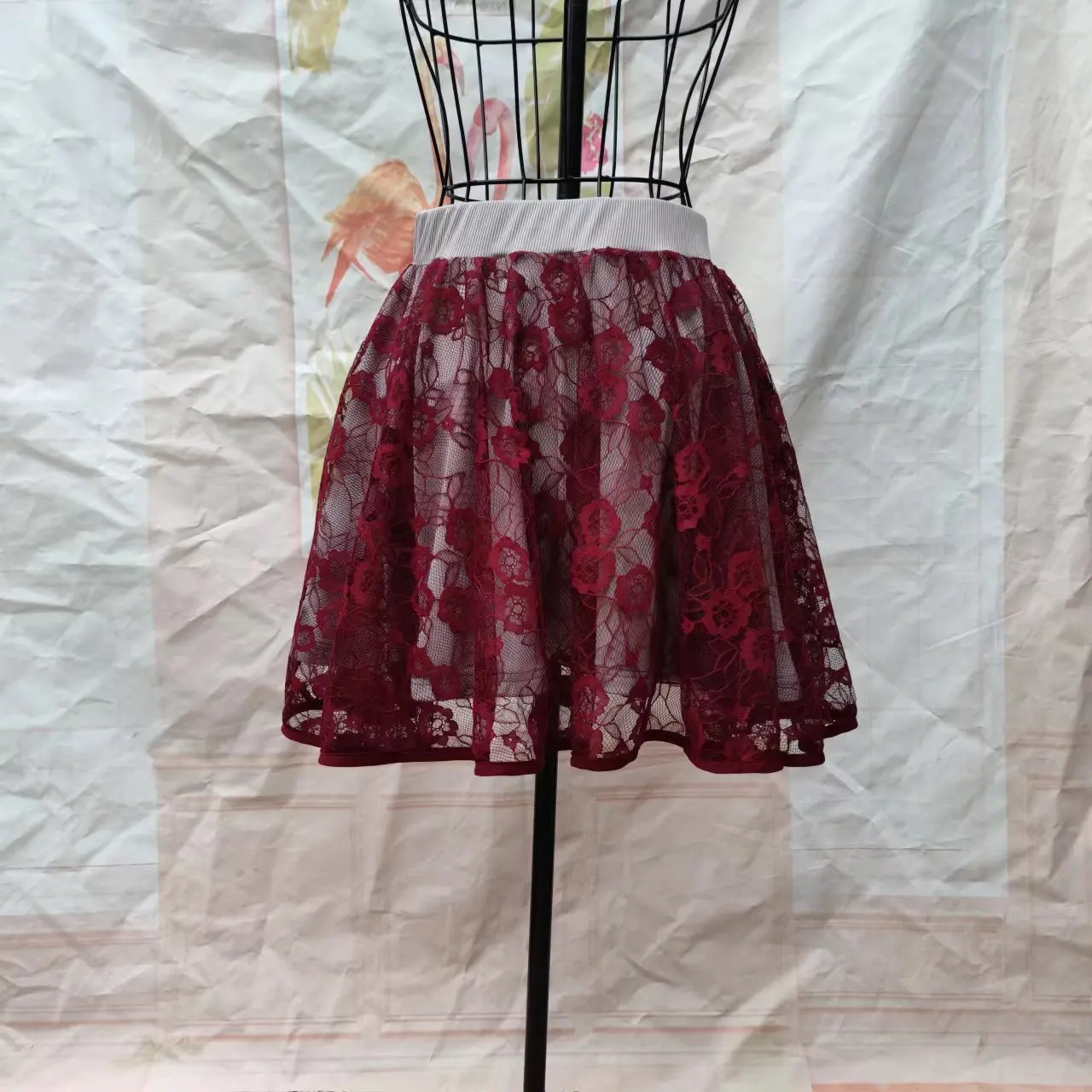 

Women's Basic Multi functional Elastic Horn Casual Mini Skating Skirt Fashion Lace Multicolor Elegant Versatile Skirt