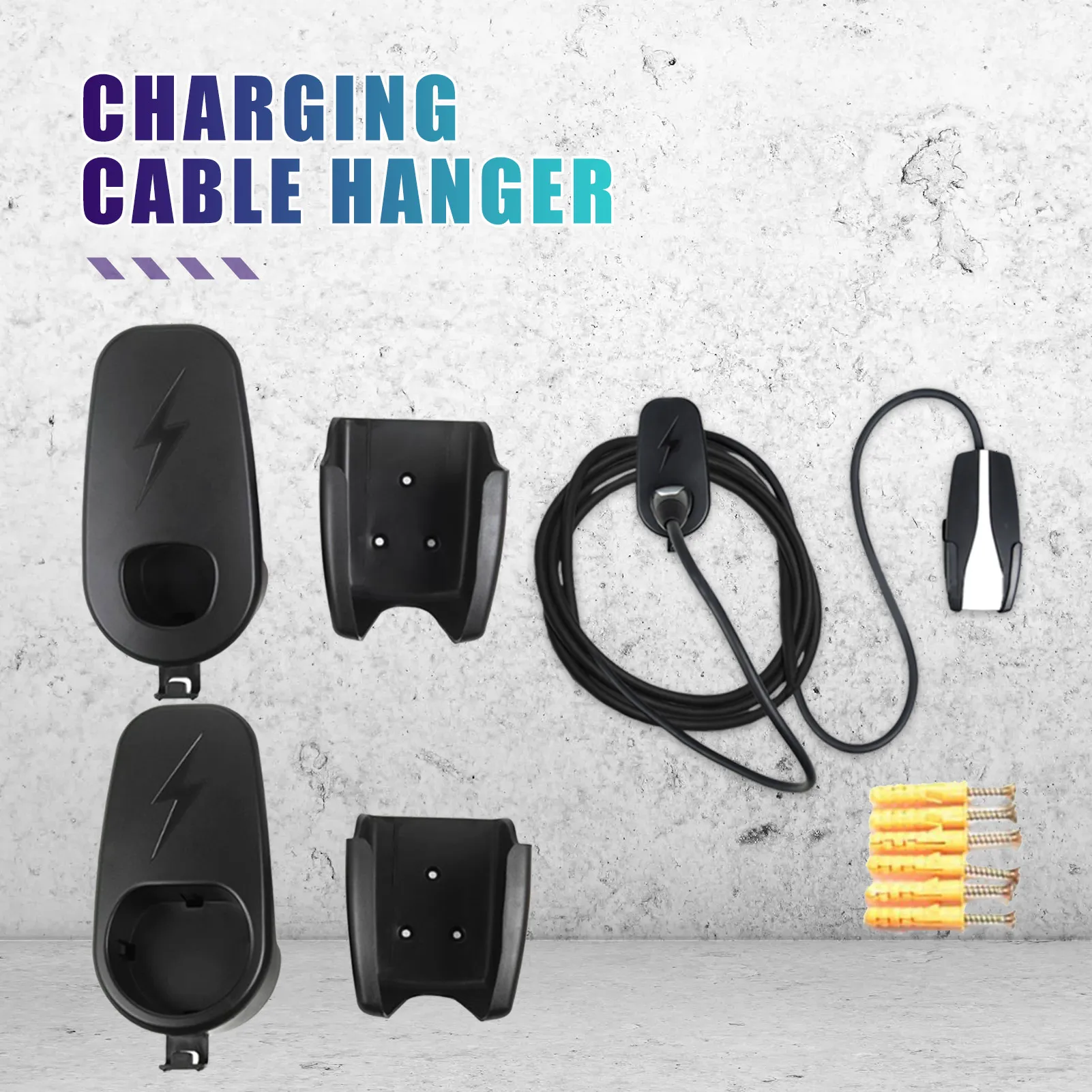 

ForTesla Model 3 Y X S Charging Cable Organizer Wall Mount Connector Bracket Charger Holder with Chassis Bracket Charger