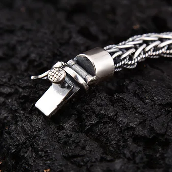 925 Sterling Silver Exquisite Weave Pattern - Retro Man Bracelet 3