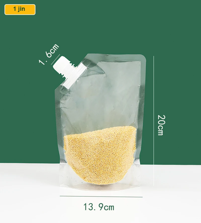 

2023 Household Grains Storage Packaging Bag Rice, Wheat, Bean Food Moisture Resistant Portable Nozzle Transparent Sealing Bag
