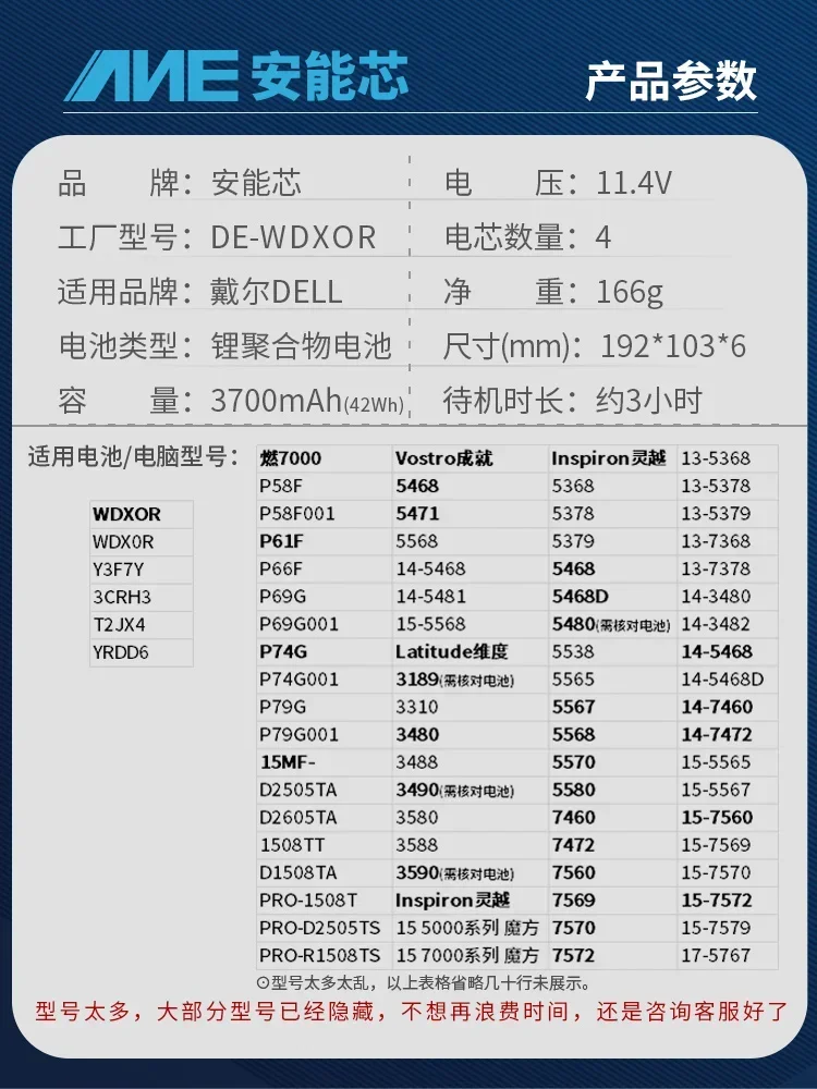 Аккумулятор Wdx0r 5567 WDXOR14 5468d42Wh5570 15-7572
