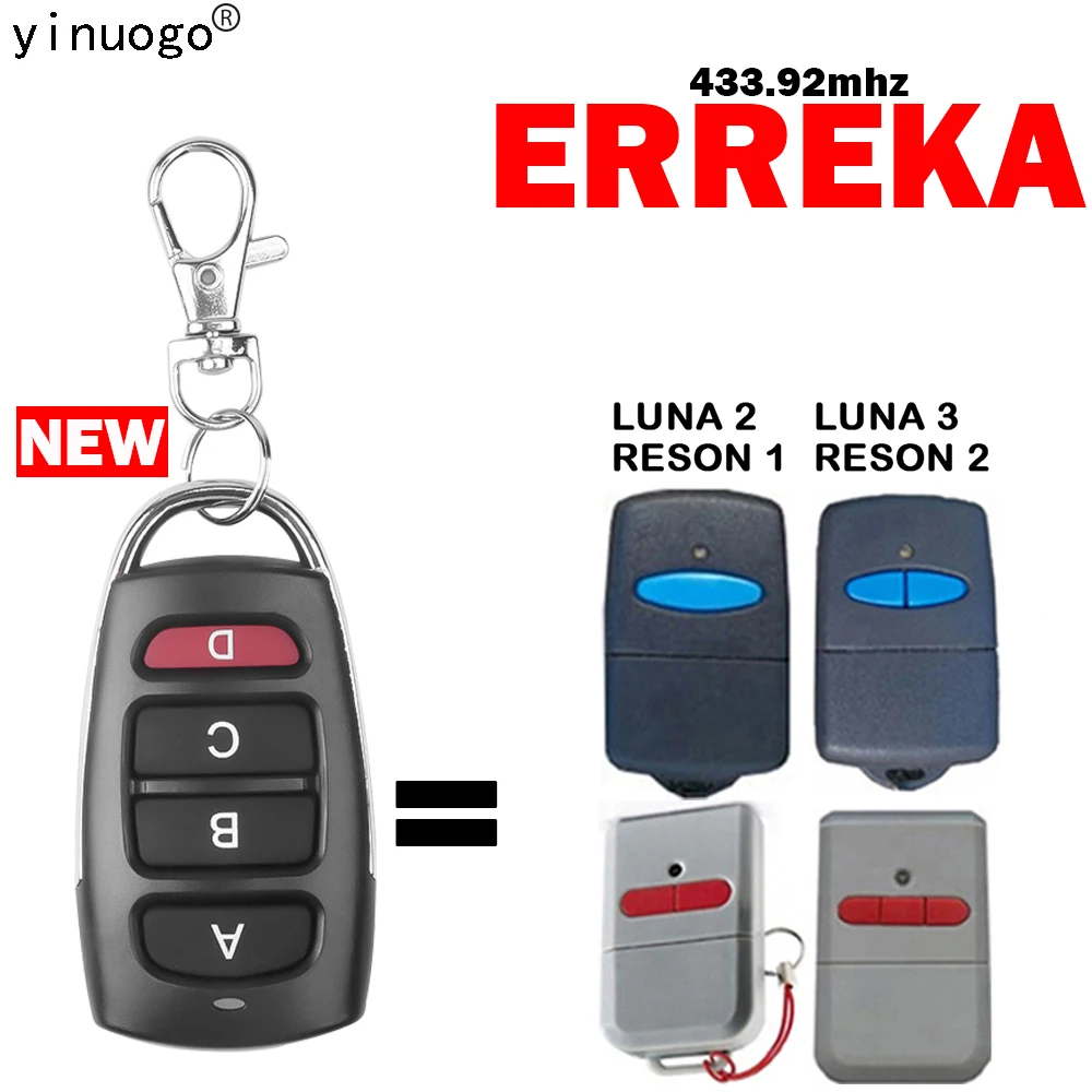 

ERREKA LUNA 2 3 RESON 1 2 Garage Door Control 433.92MHz Fixed Code Garage Door Opener Clone ERREKA LUNA 2 Remote Control Gate