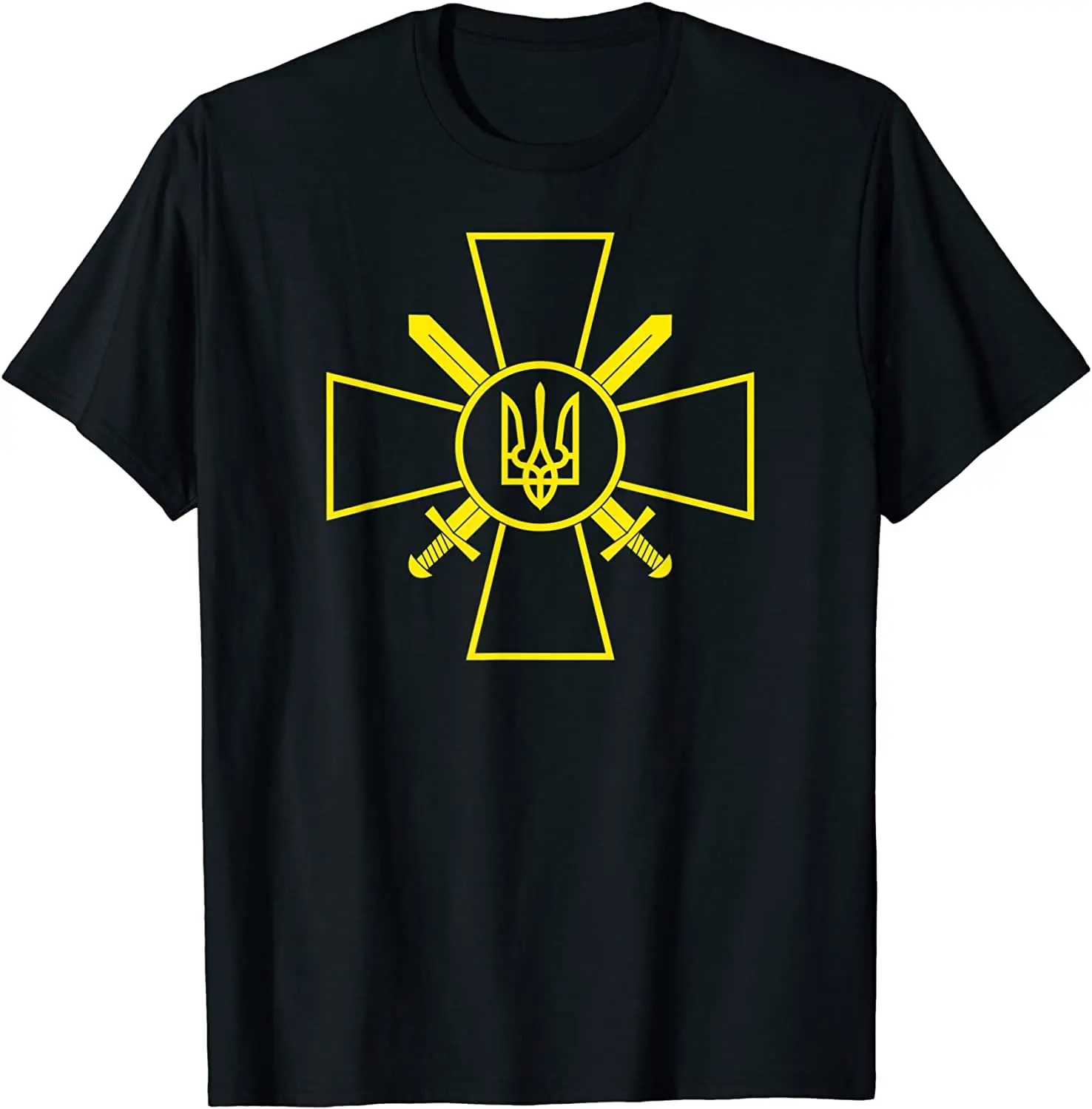 

Ukrainian Ground Forces Emblem Ukraine Army Armed Forces T-Shirt Men's 100% Cotton Casual T-shirts Loose Top Size S-3XL