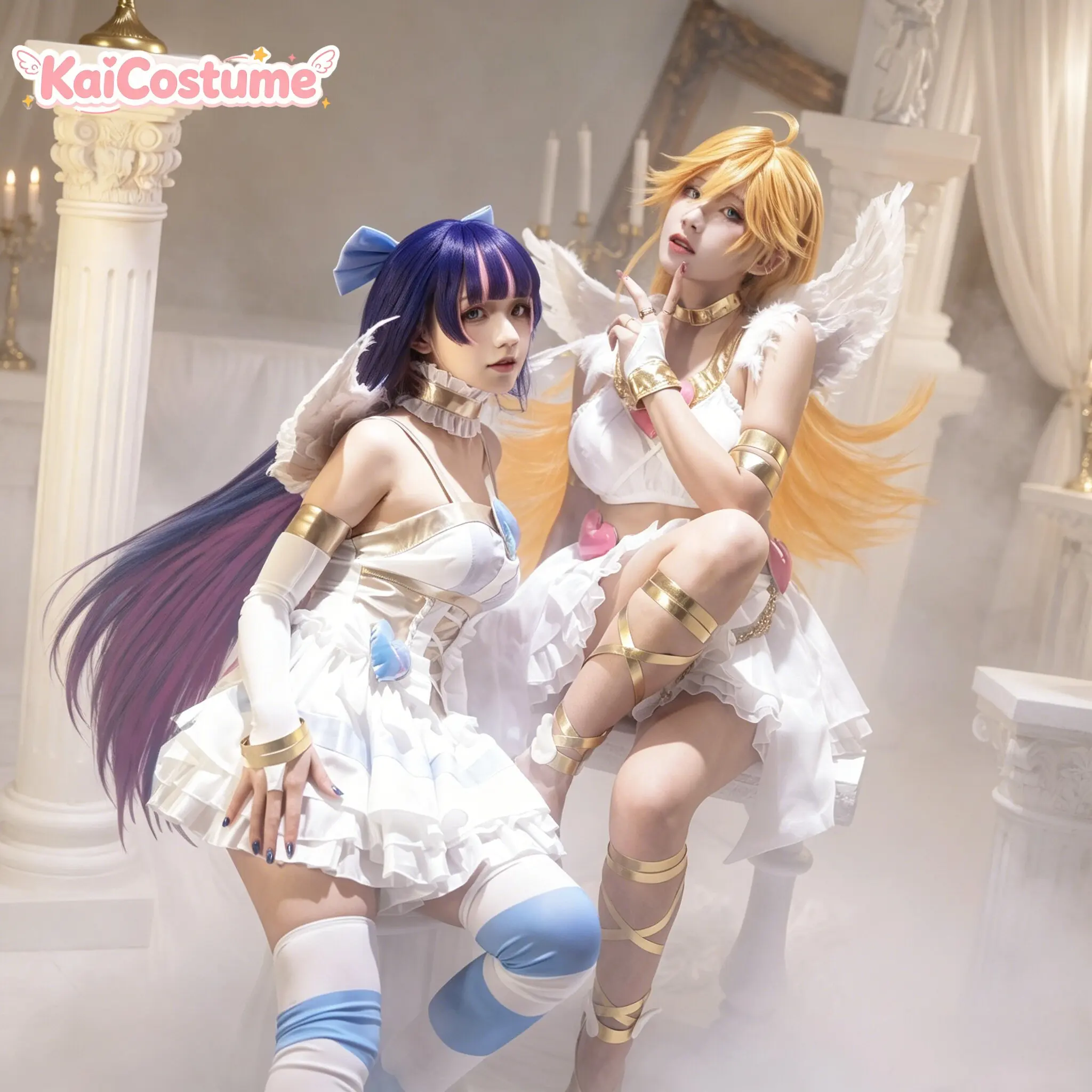 Фото Костюм для косплея Panty & Stocking with Garterbelt: платье-комбинезон в стиле аниме для женщин, униформа персонажа на Хэллоуин №2