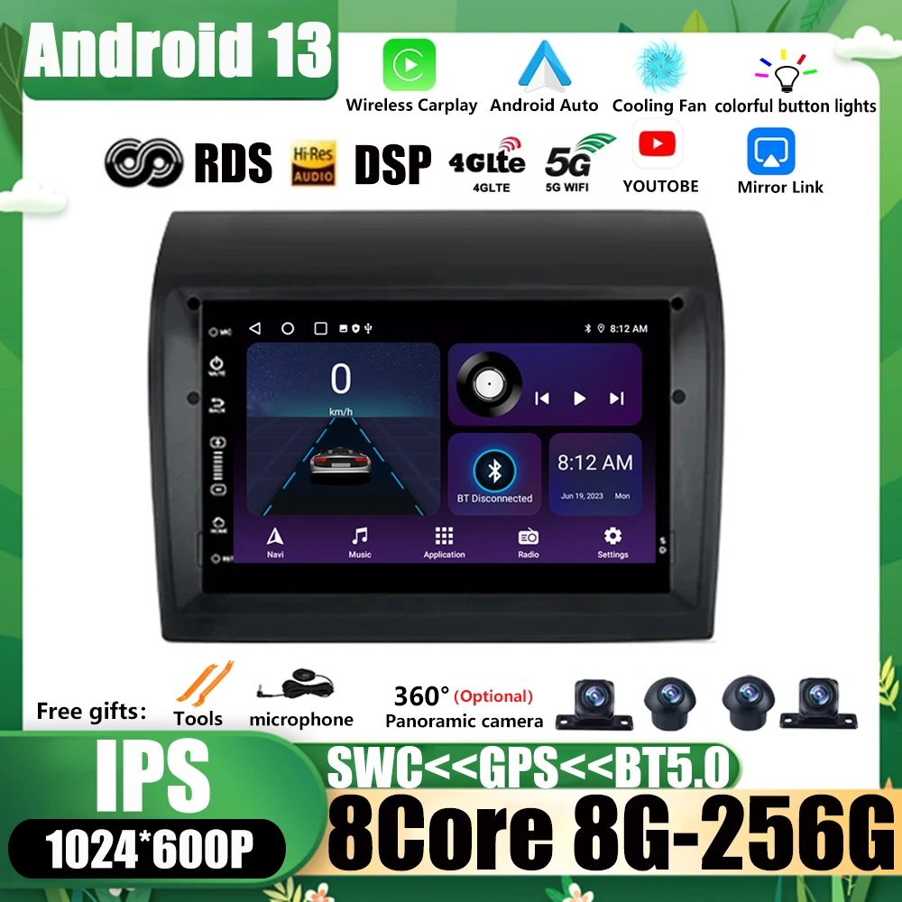 

Автомагнитола на Android 13, 7 дюймов, Мультимедийный Проигрыватель BT с Wi-Fi для Fiat Ducato 2008-2015, Citroen Jumper, Peugeot Boxer 2012-2015