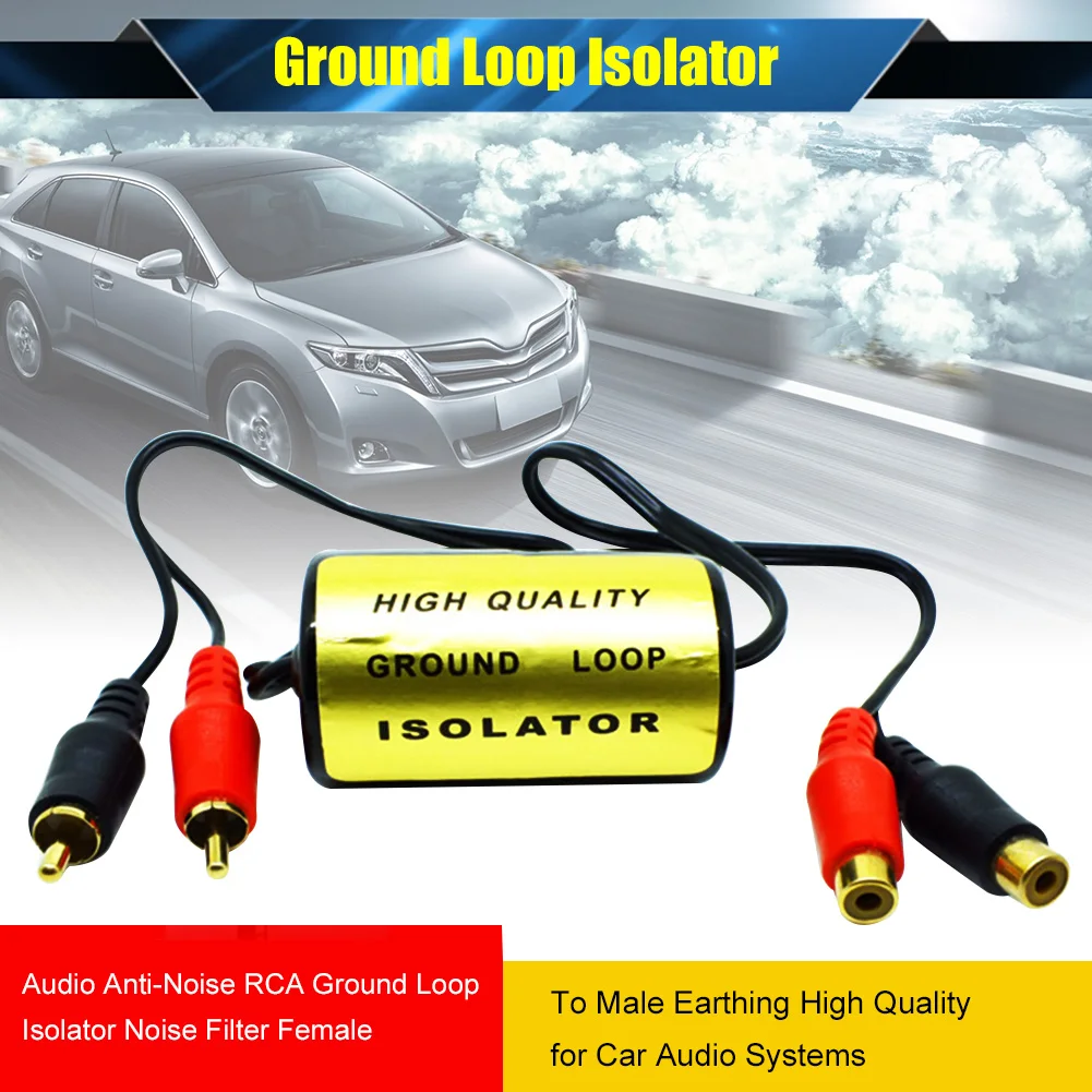 

Car Audio Anti-Noise RCA Ground Loop Isolator Noise Filter Female To Male Earthing High Quality for Car Audio Systems New