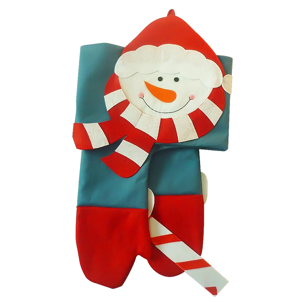 

1PC Christmas Window Valance Christmas Window Drape Snowman Hugger Tree Topper Christmas Window Panel Christmas Snowman Curtain