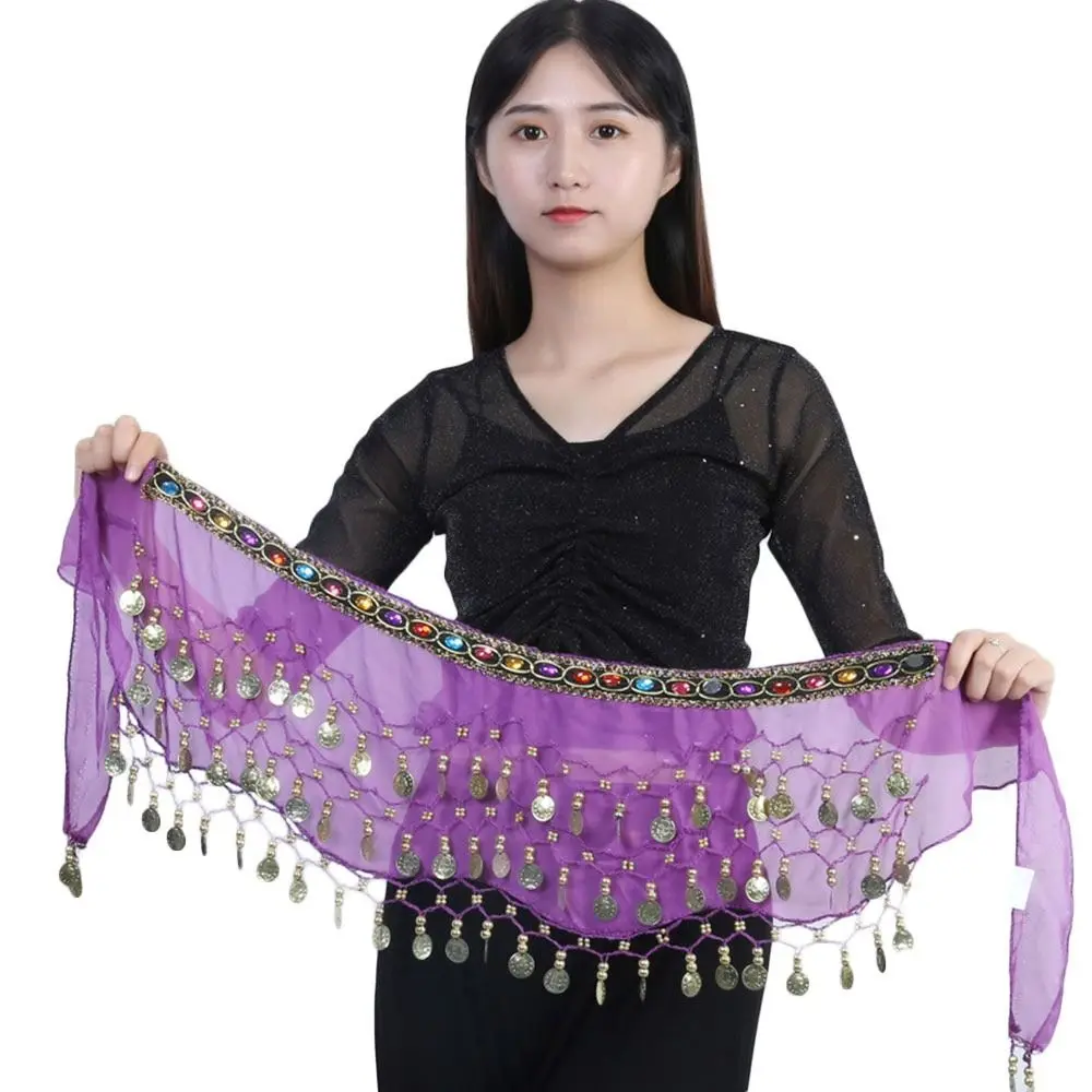 Женский пояс для танца живота Yubka из полиэстера с блестками и пайетками