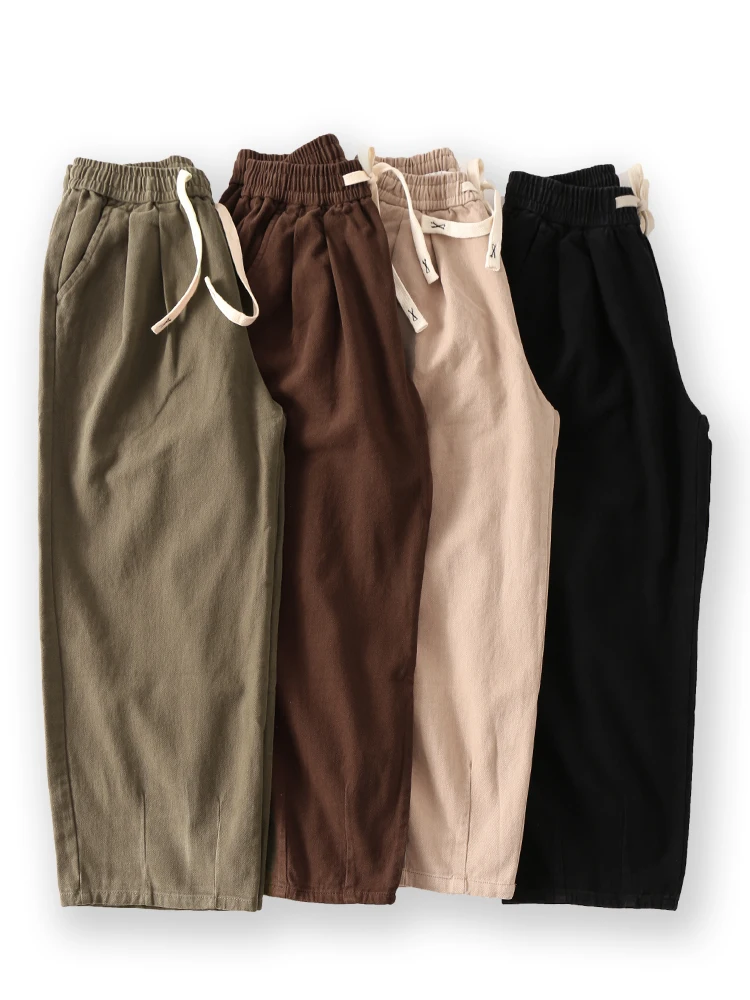 Тяжелые осенние и зимние ретро% хлопок японская мода однотонные свободные