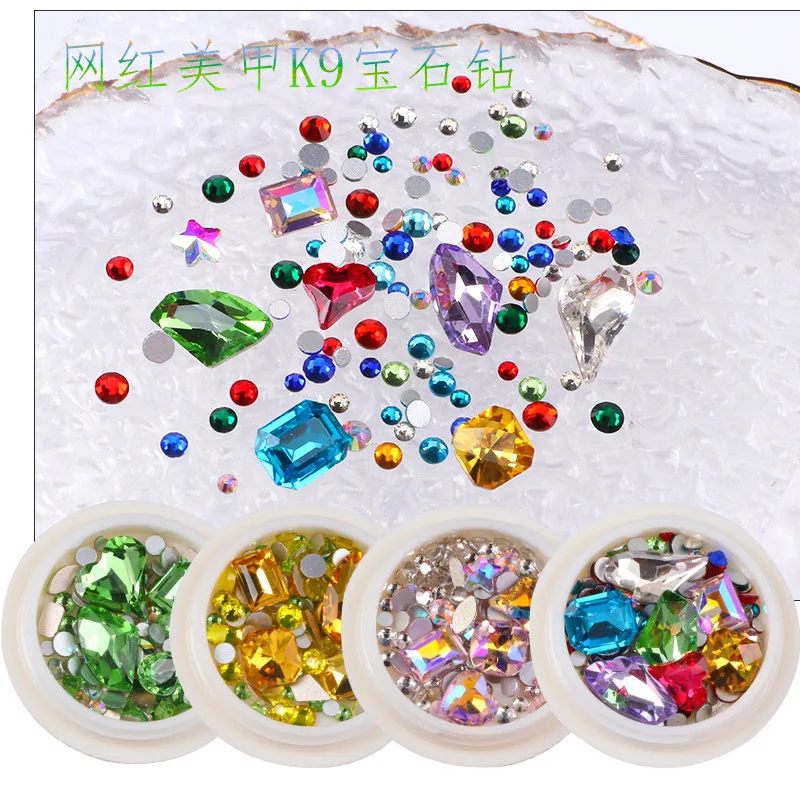 

1 Box K9 Crystals Nails Supplies For Professional Mixed Design Strass Nail Art Decorations Accessories Flatback Rhinestone Gems