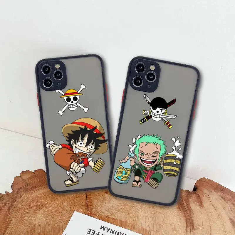 

Luffy Zoro Tony One Piece Phone Case For iphone 13 12 11 Pro Max Mini XS 8 7 Plus X SE 2020 XR Matte Transparent Cover