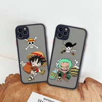 luffy zoro tony one piece phone case for iphone 13 12 11 pro max mini xs 8 7 plus x se 2020 xr matte transparent cover