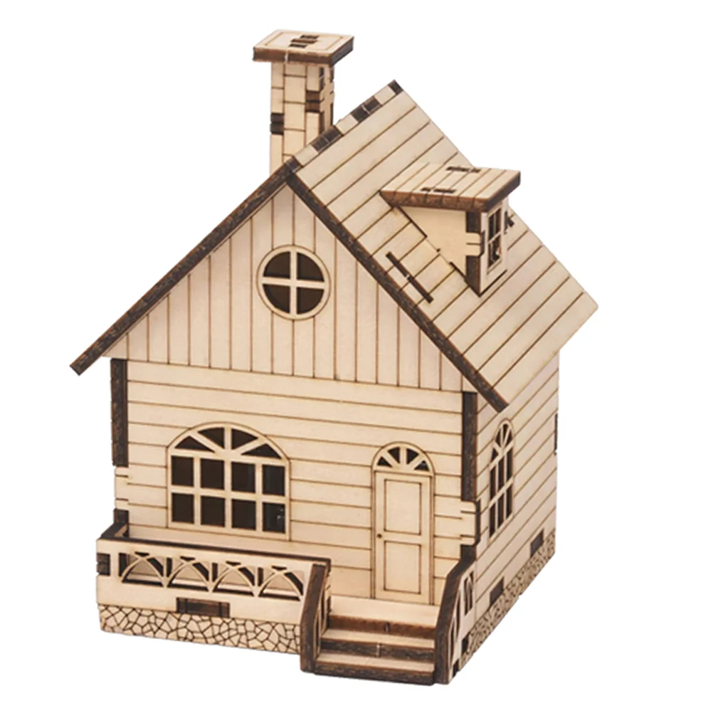 

Box Wooden Christmas Diy House Crafts Model Kidskit Tool Decorative Decorationassembly Materials Village Mini Gift Favor Toy
