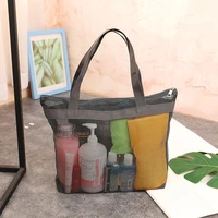 portable large capacity beach bag mesh shower bag toy storage bag bathroom toiletries makeup storage bag cosmetic organizer bag