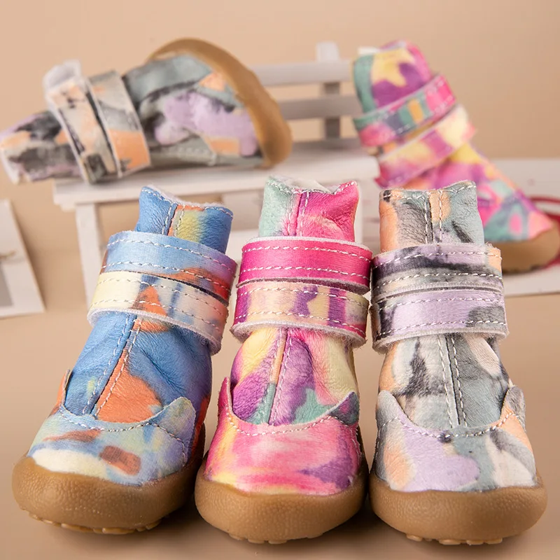 

Pet Shoes Boots Dog Shoes Set of 4 Summer Small Not Fall Off Teddy Bichon Four Seasons Soft Bottom Footwear Rain Shoes