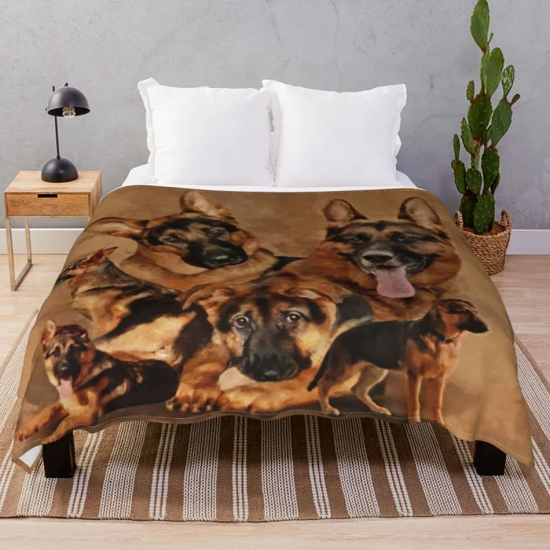 

German Shepherd Dog Thick Blankets Flannel Winter Lightweight Thin Throw Thick Blanket for Bed Sofa Camp Cinema